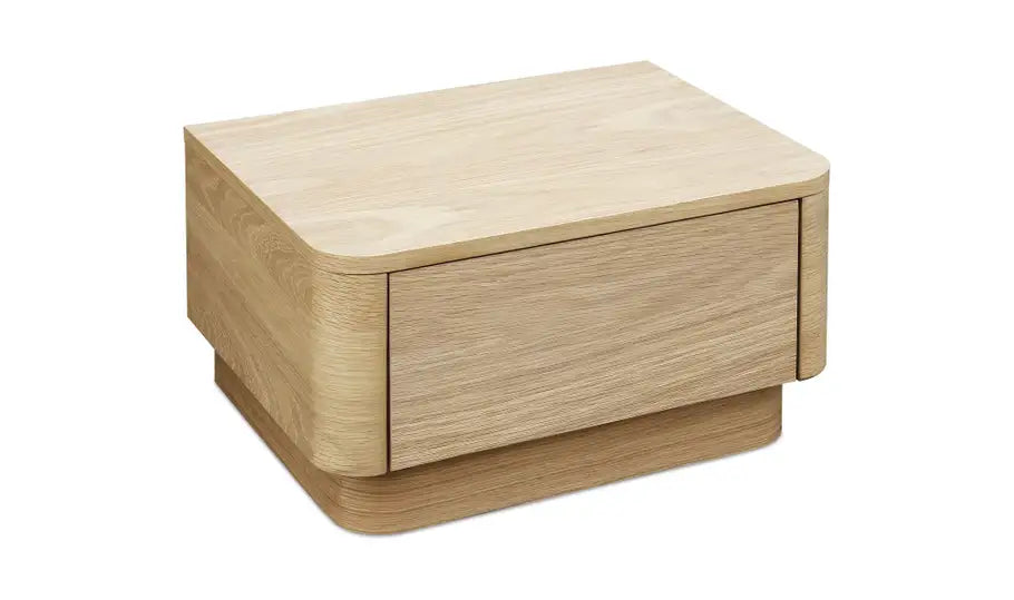 Round Off Small Nightstand Light Oak Brown
