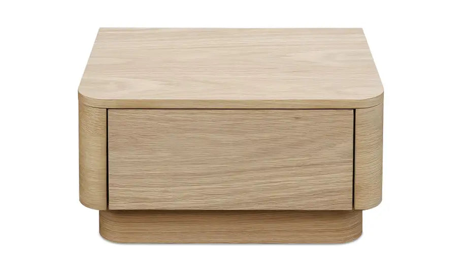 Round Off Small Nightstand Light Oak Brown