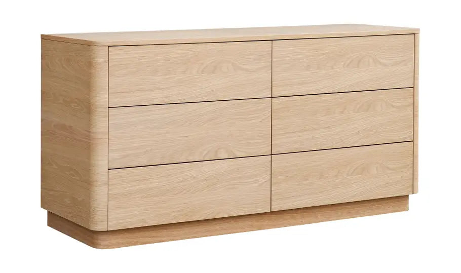 Round Off Dresser Light Oak Brown