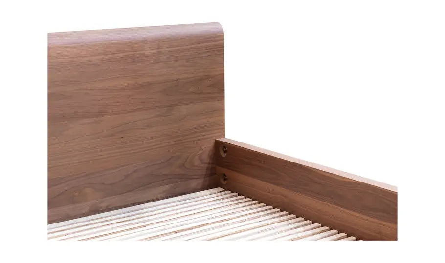 Round Off King Bed Walnut Brown