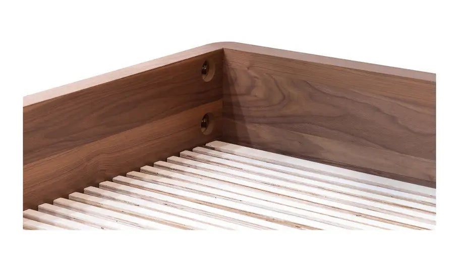 Round Off King Bed Walnut Brown