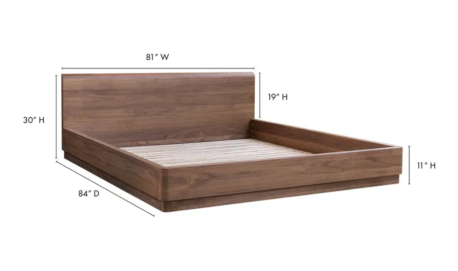 Round Off King Bed Walnut Brown