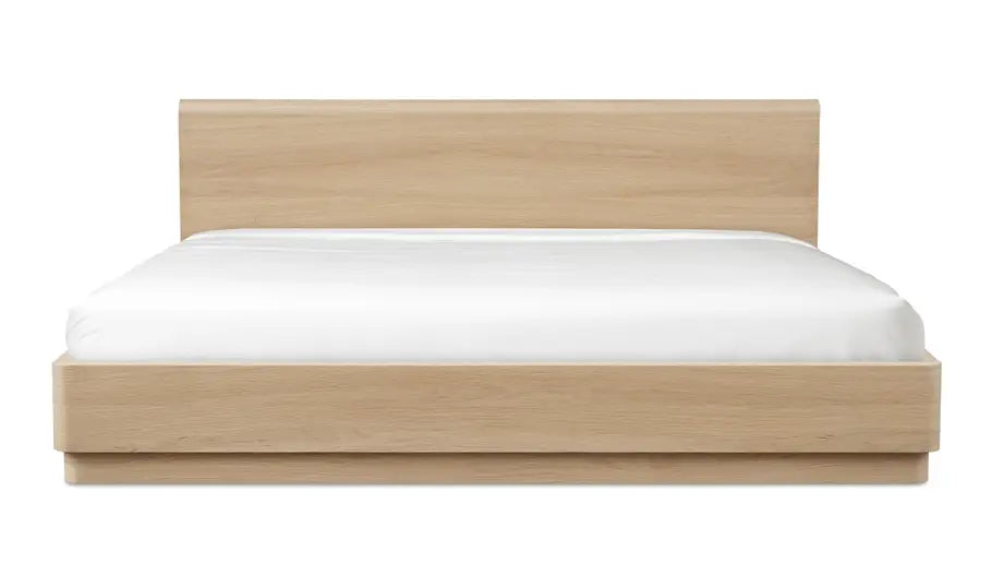 Round Off King Bed Light Oak Brown