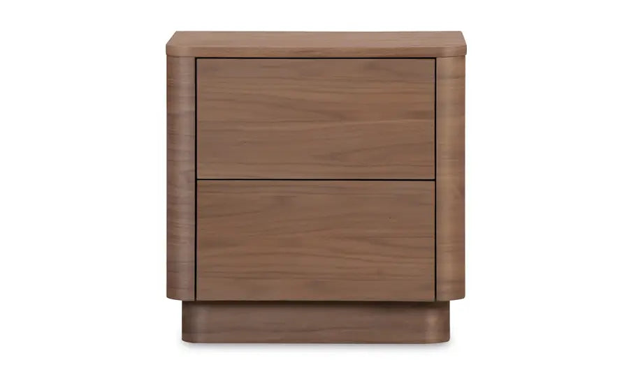 Round Off Tall Nightstand Walnut Brown