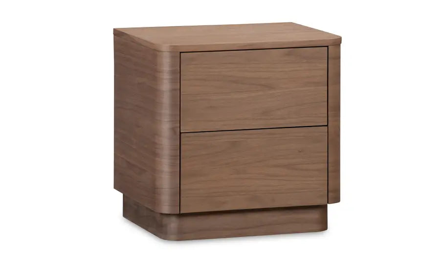 Round Off Tall Nightstand Walnut Brown