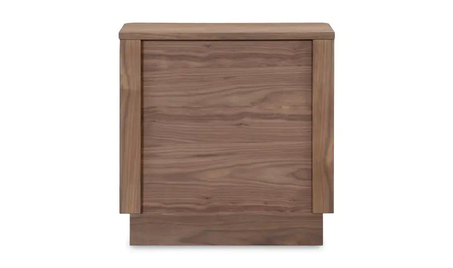 Round Off Tall Nightstand Walnut Brown