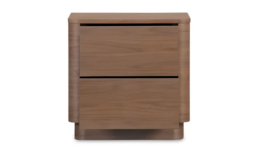 Round Off Tall Nightstand Walnut Brown