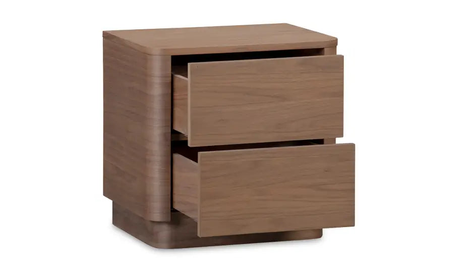 Round Off Tall Nightstand Walnut Brown