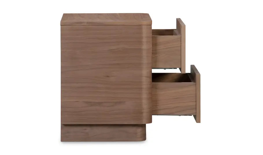 Round Off Tall Nightstand Walnut Brown