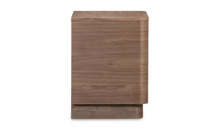 Round Off Tall Nightstand Walnut Brown