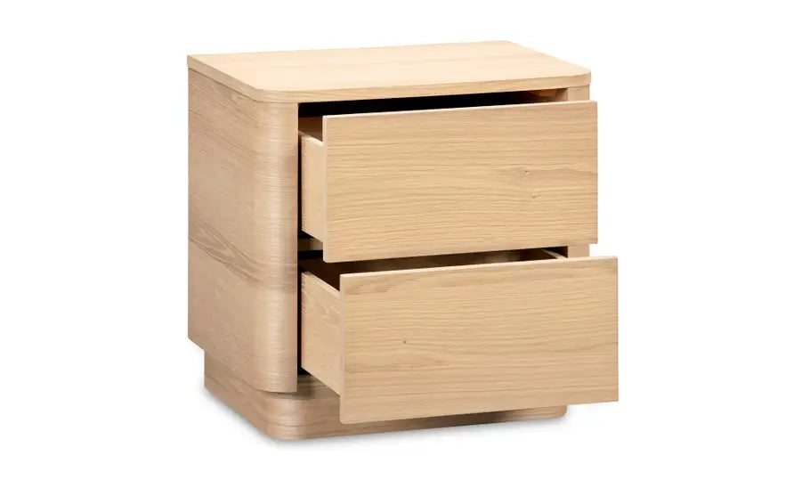 Round Off Tall Nightstand Natural Oak