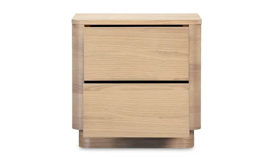 Round Off Tall Nightstand Natural Oak