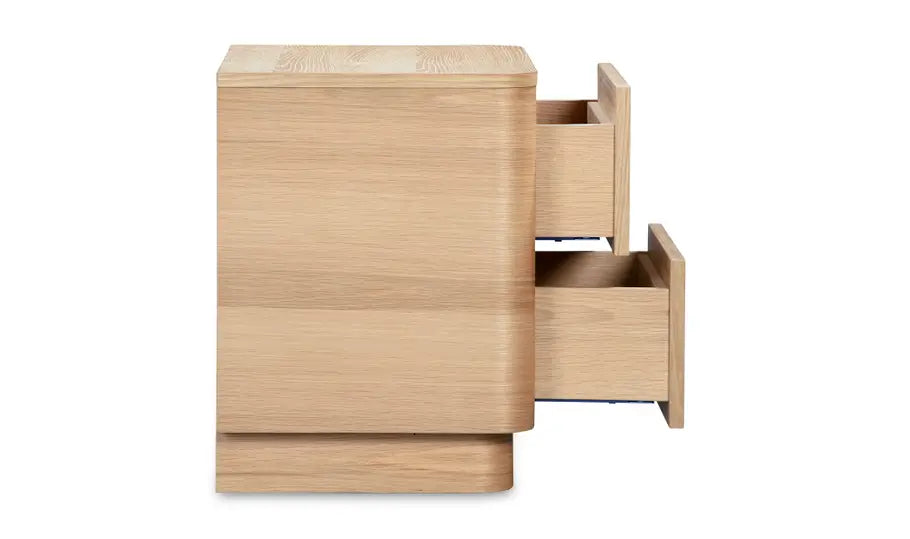Round Off Tall Nightstand Natural Oak