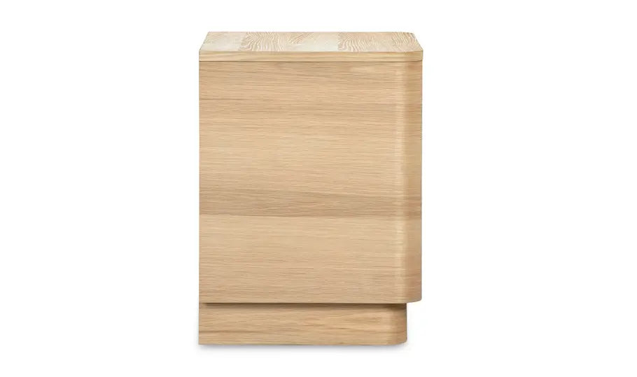 Round Off Tall Nightstand Natural Oak