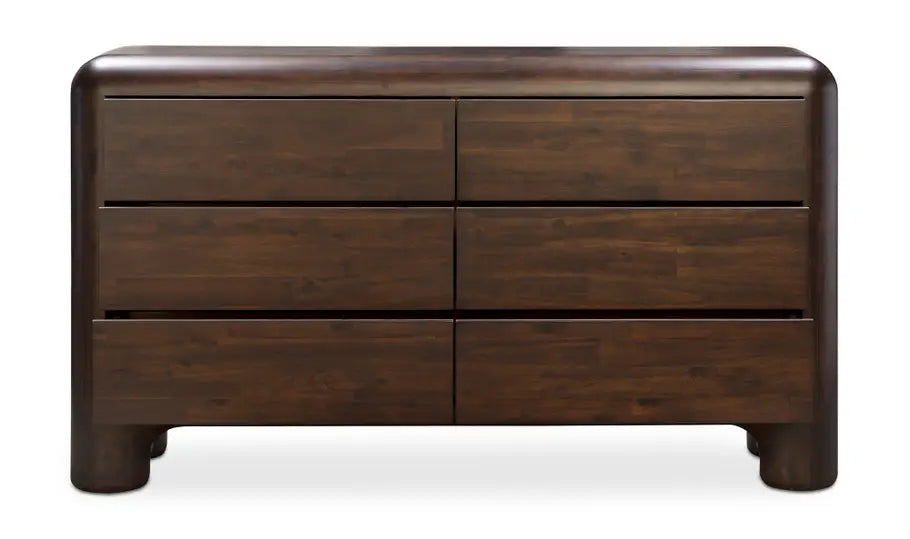 Rowan 6 Drawer Dresser Dark Brown