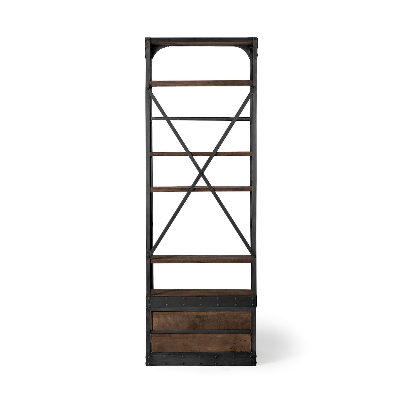 Brodie Narrow Bookcase w/ Black Iron