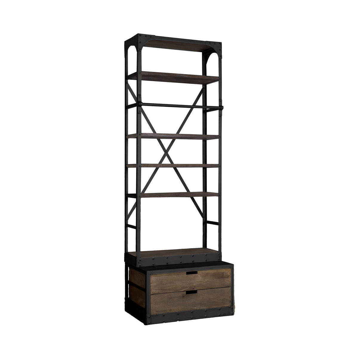 Brodie Narrow Bookcase w/ Black Iron