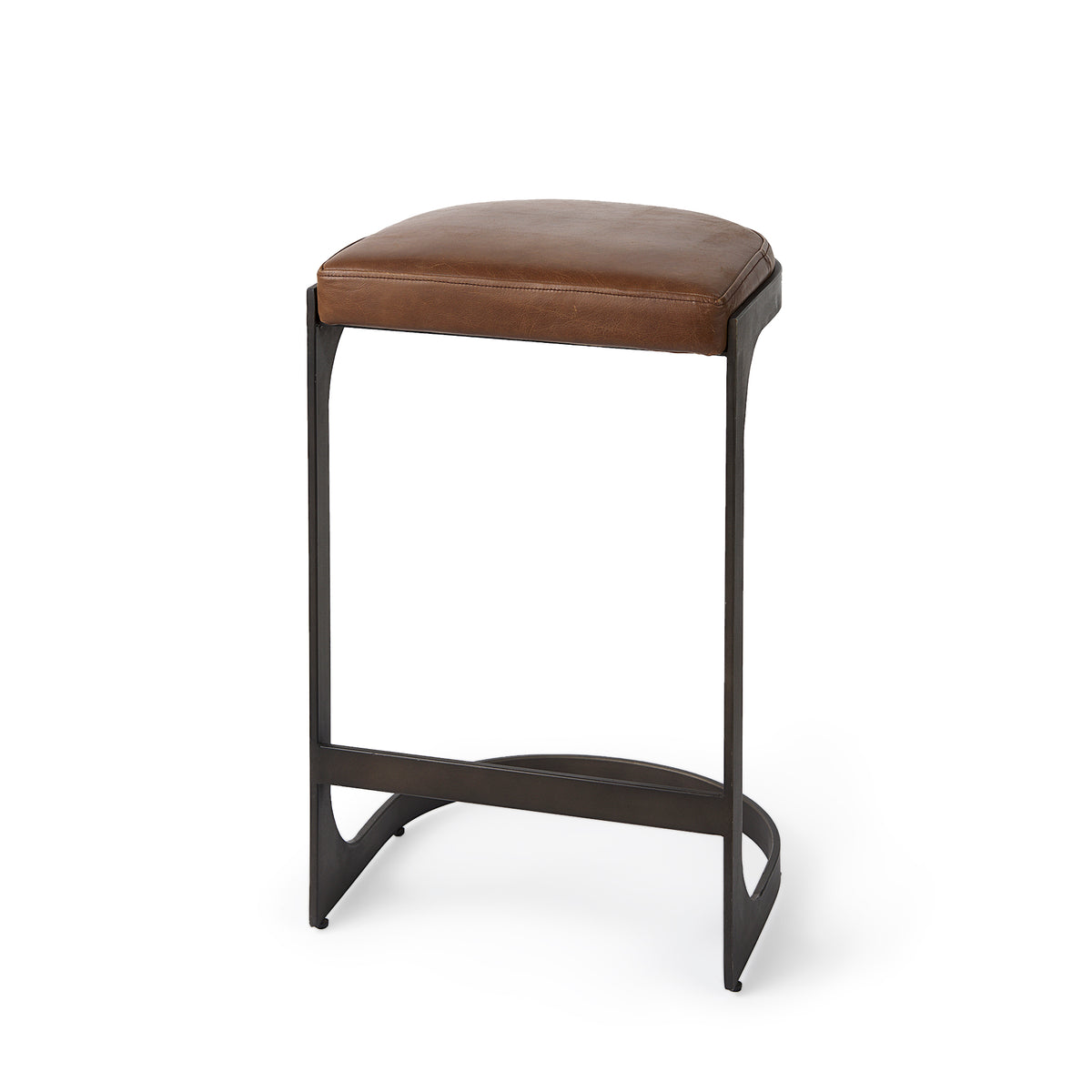 Tyson Counter/Bar Stool- Brown Leather