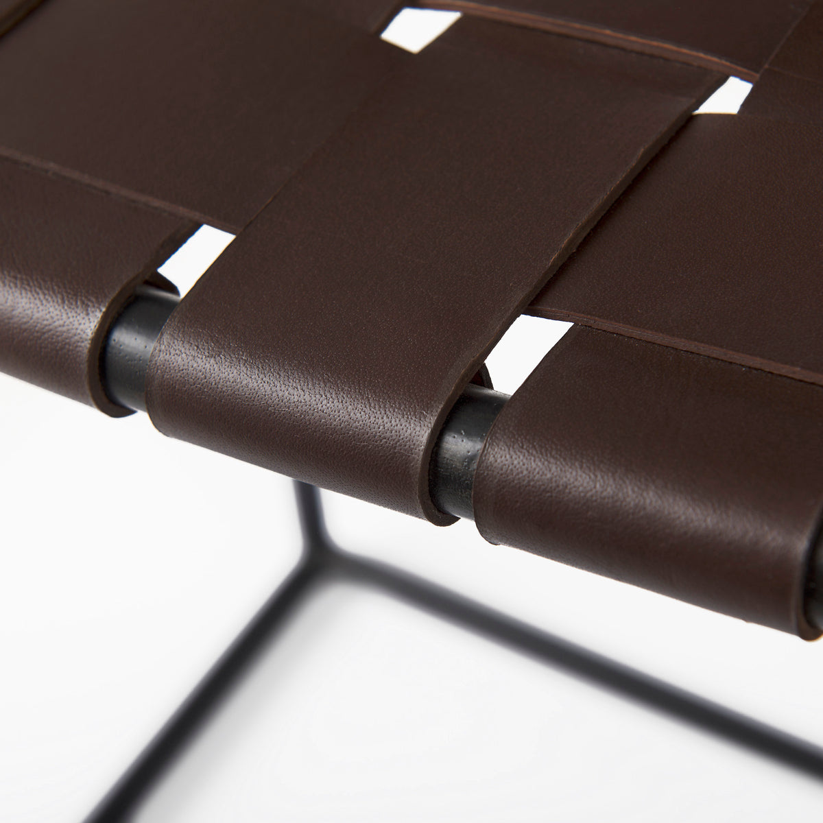 Clarissa Bar Stool Brown Leather/Black Frame