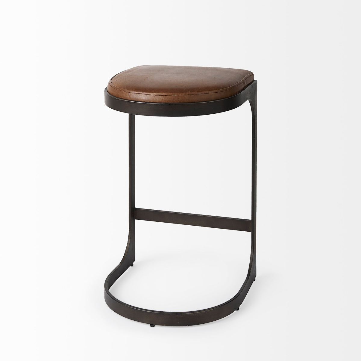 Tyson Counter/Bar Stool- Brown Leather