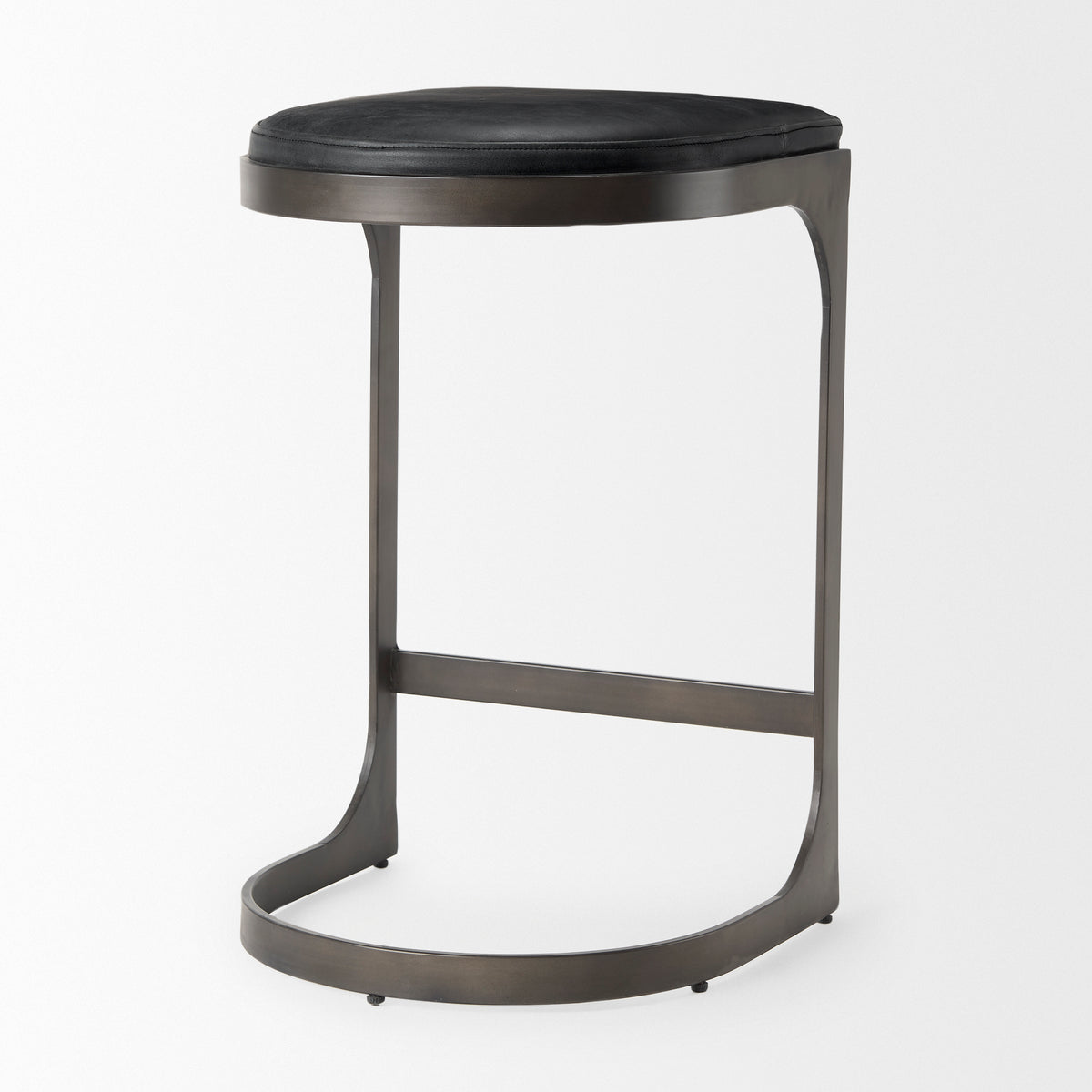 Tyson Counter/Bar Stool- Black Leather