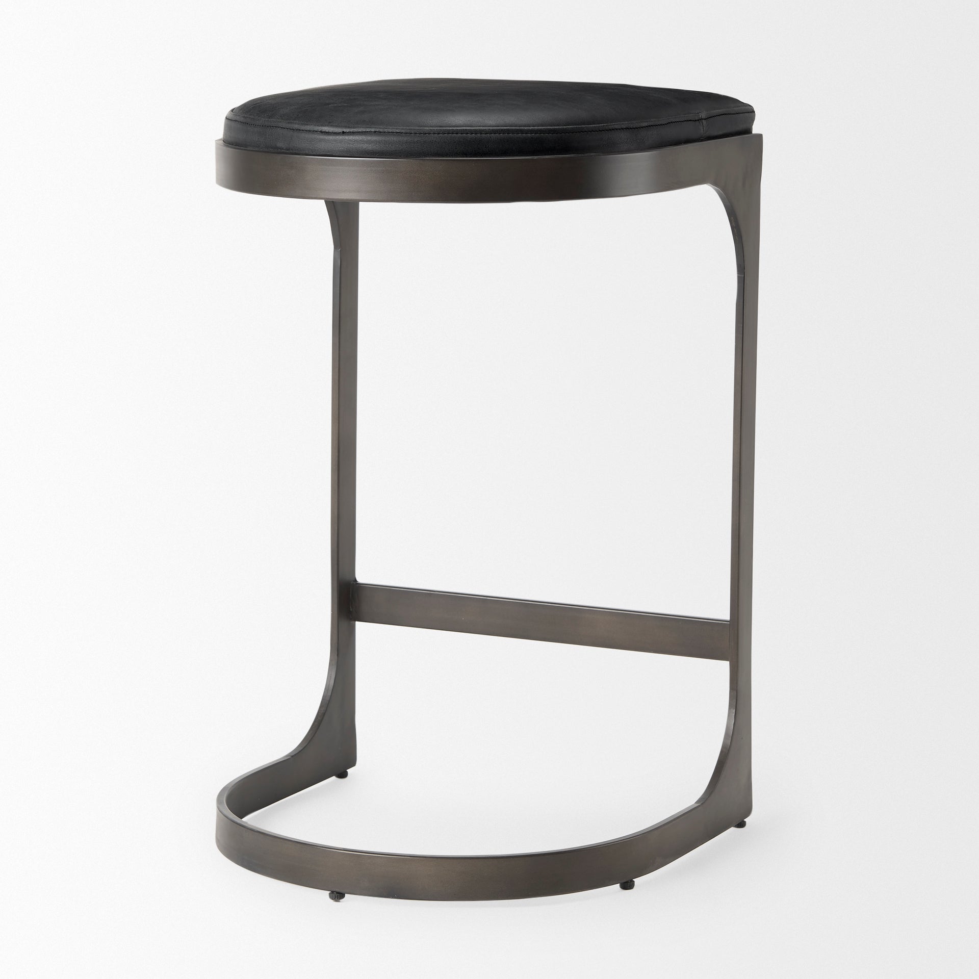 Tyson Counter/Bar Stool- Black Leather