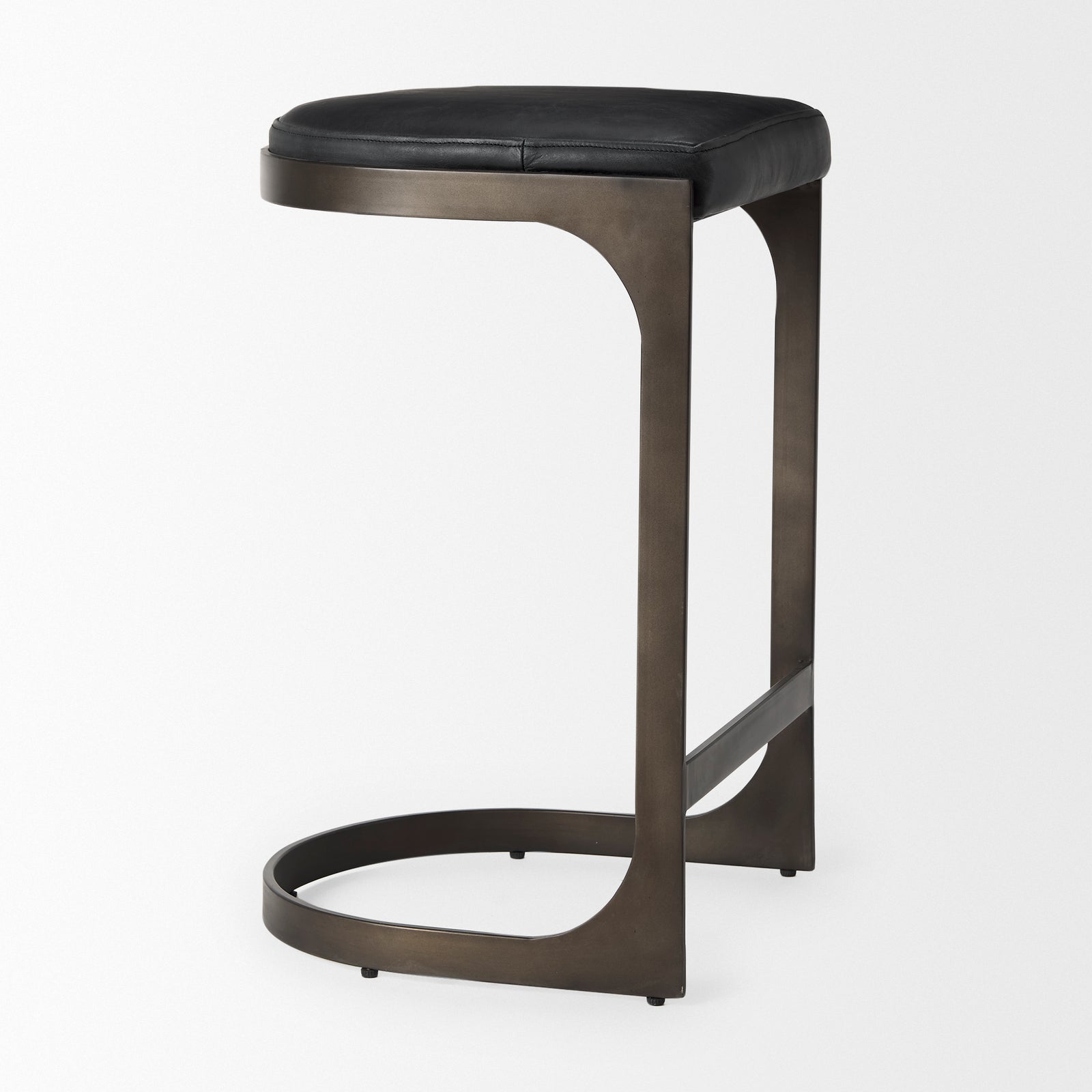 Tyson Counter/Bar Stool- Black Leather
