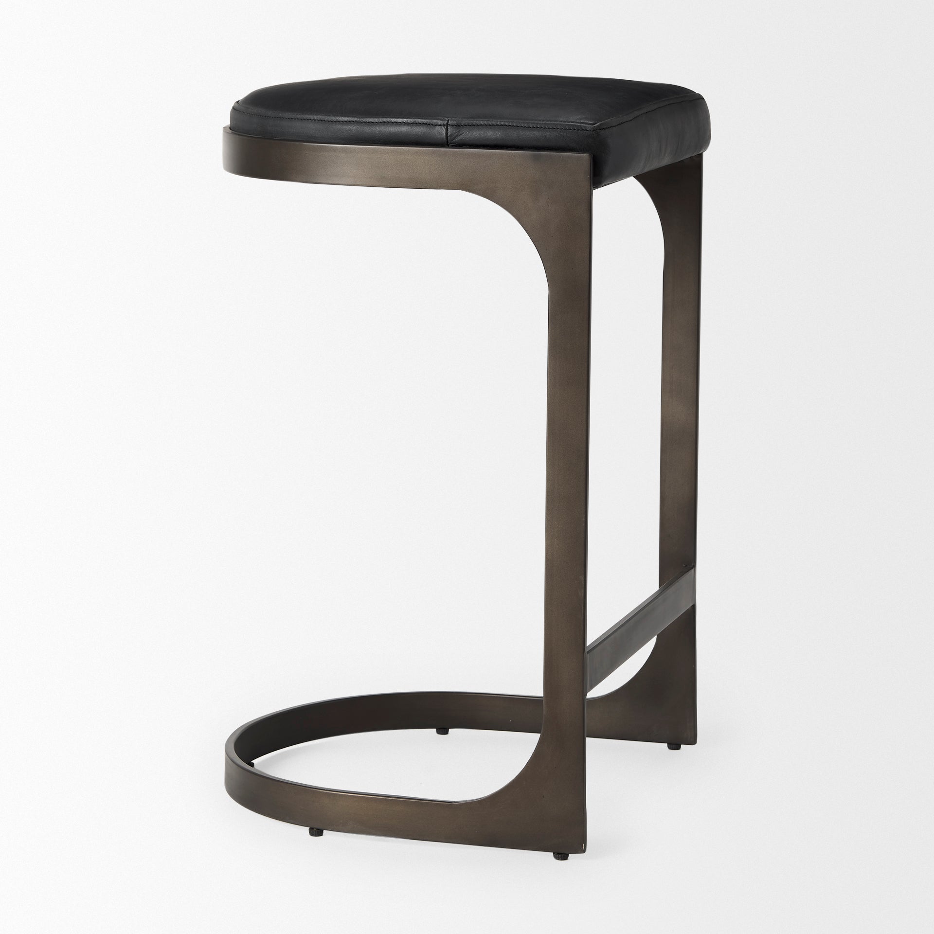Tyson Counter/Bar Stool- Black Leather