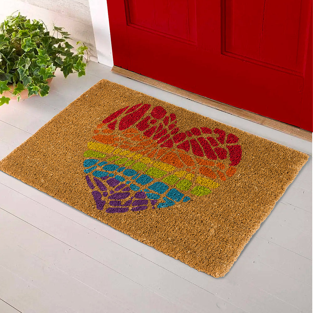 Rainbow Heart Doormat