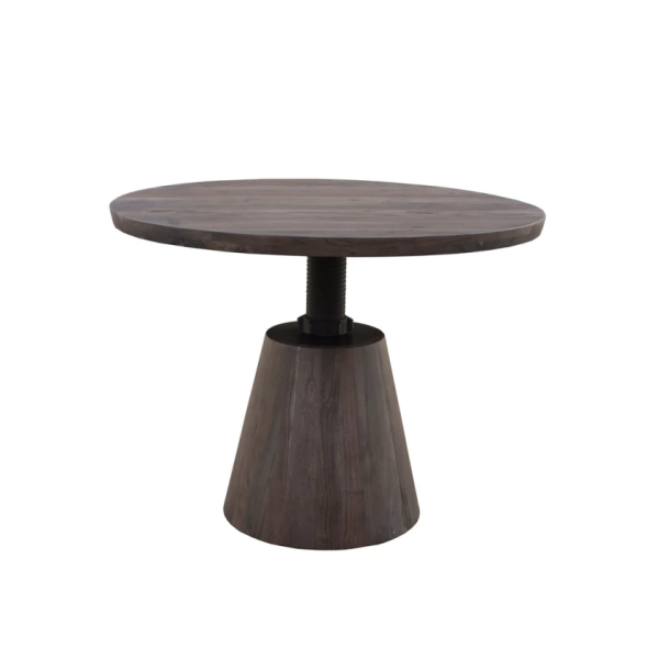 Bronx Large  Round Crank Dining Table- Adjustable Height