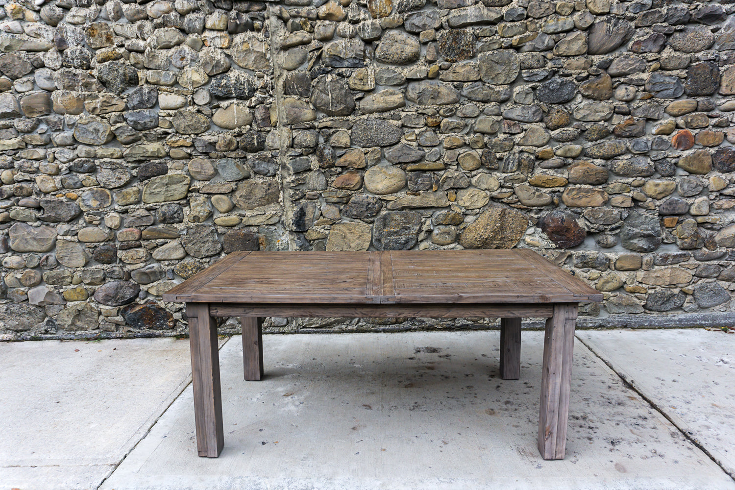 Farmhouse Collection Extendable Dining Table in Rustic Sundried Ash