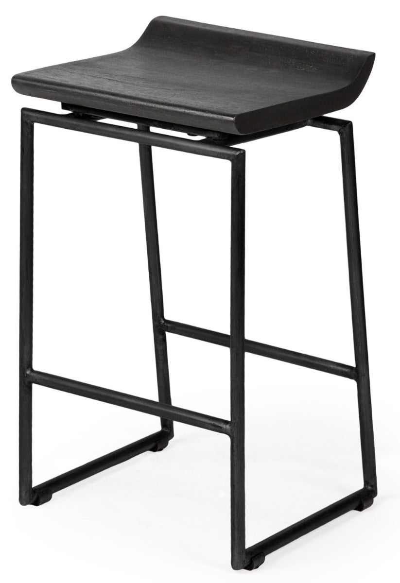 Givens Bar Stool- Black Iron Frame