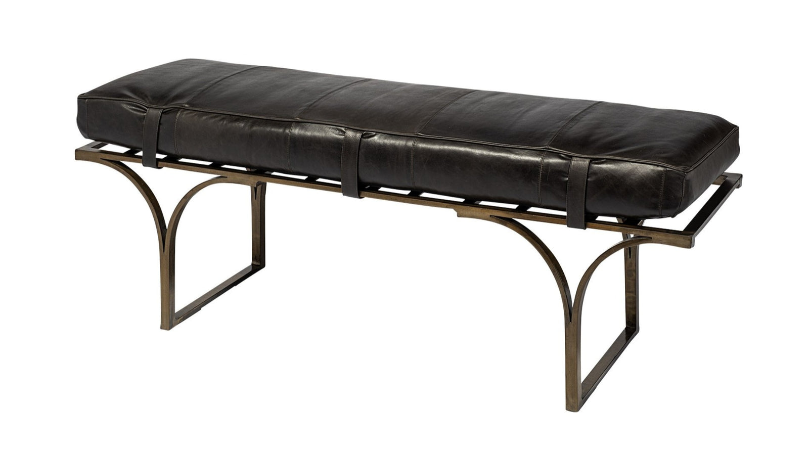 Jessie Bench Antique Black Leather