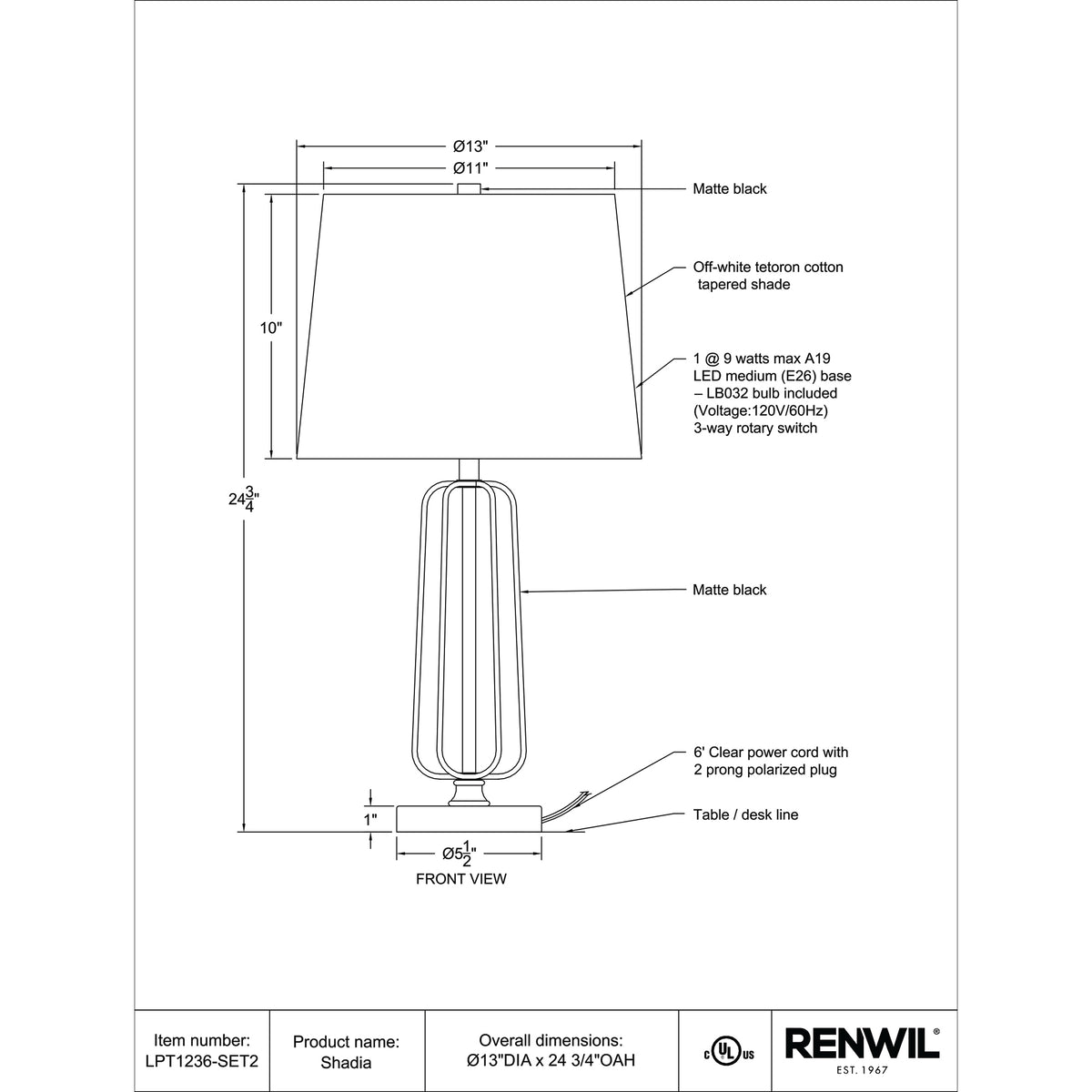 Shadia Table Lamp- Set of 2!
