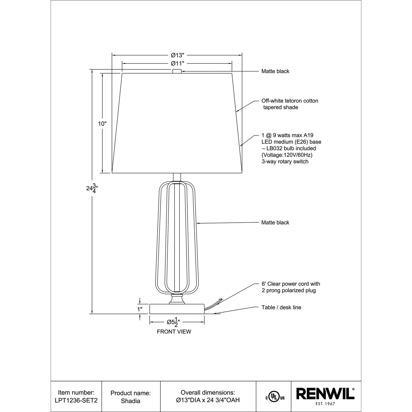 Shadia Table Lamp- Set of 2!