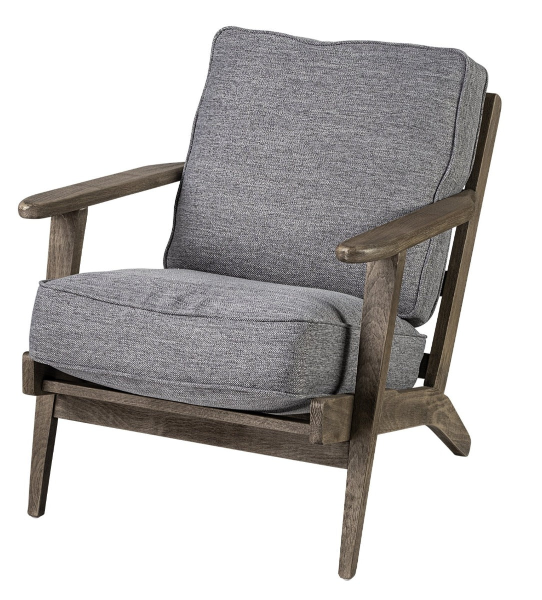 Olympus Wood Frame Lounge Chair- Castlerock Grey Fabric