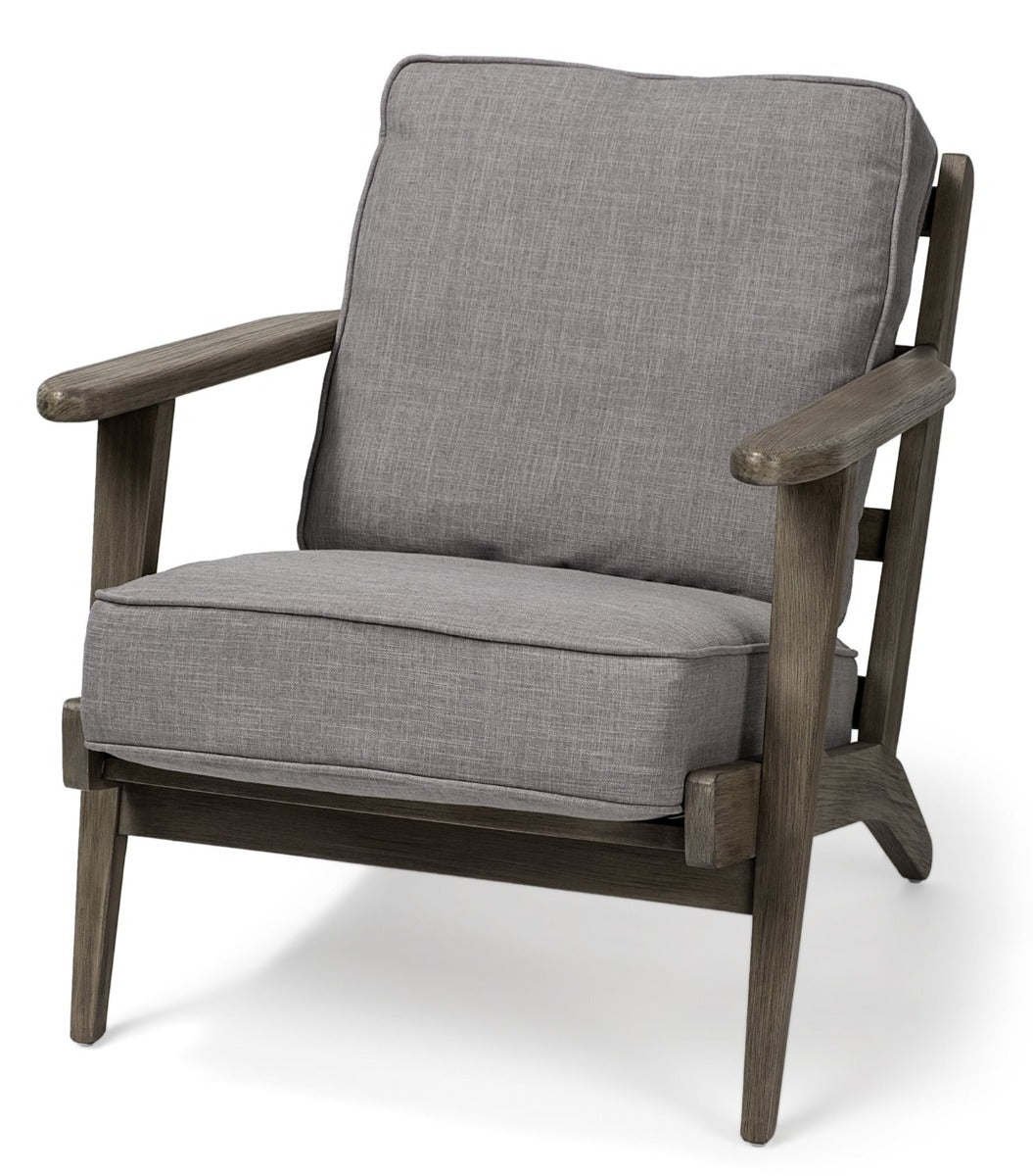 Olympus Wood Frame Lounge Chair - Flint Grey