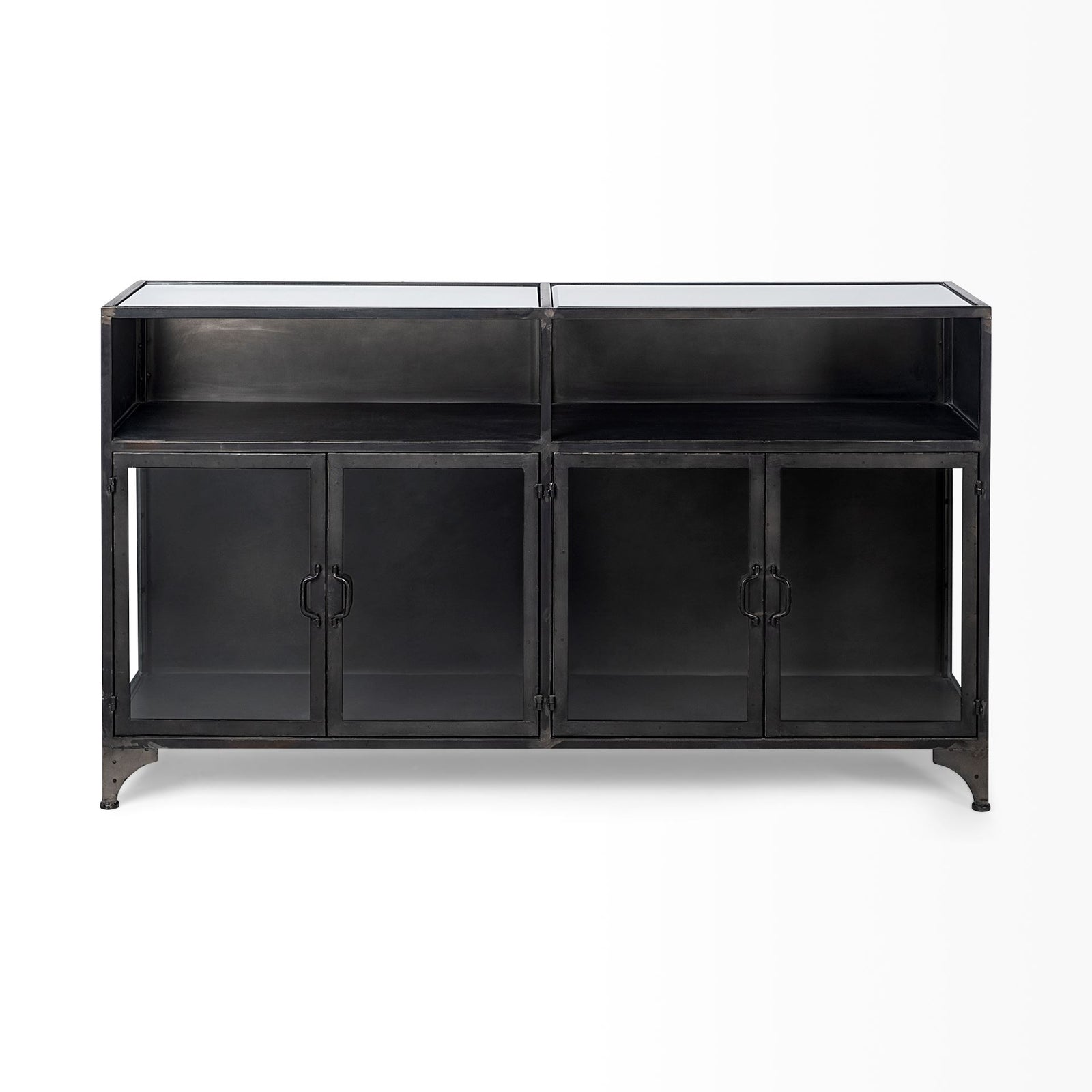 Pender Industrial Sideboard-Glass & Steel