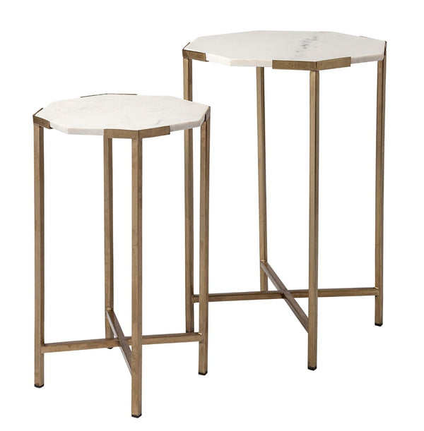 Vincent II Nesting End Tables Side Tables Marble Top The Urban