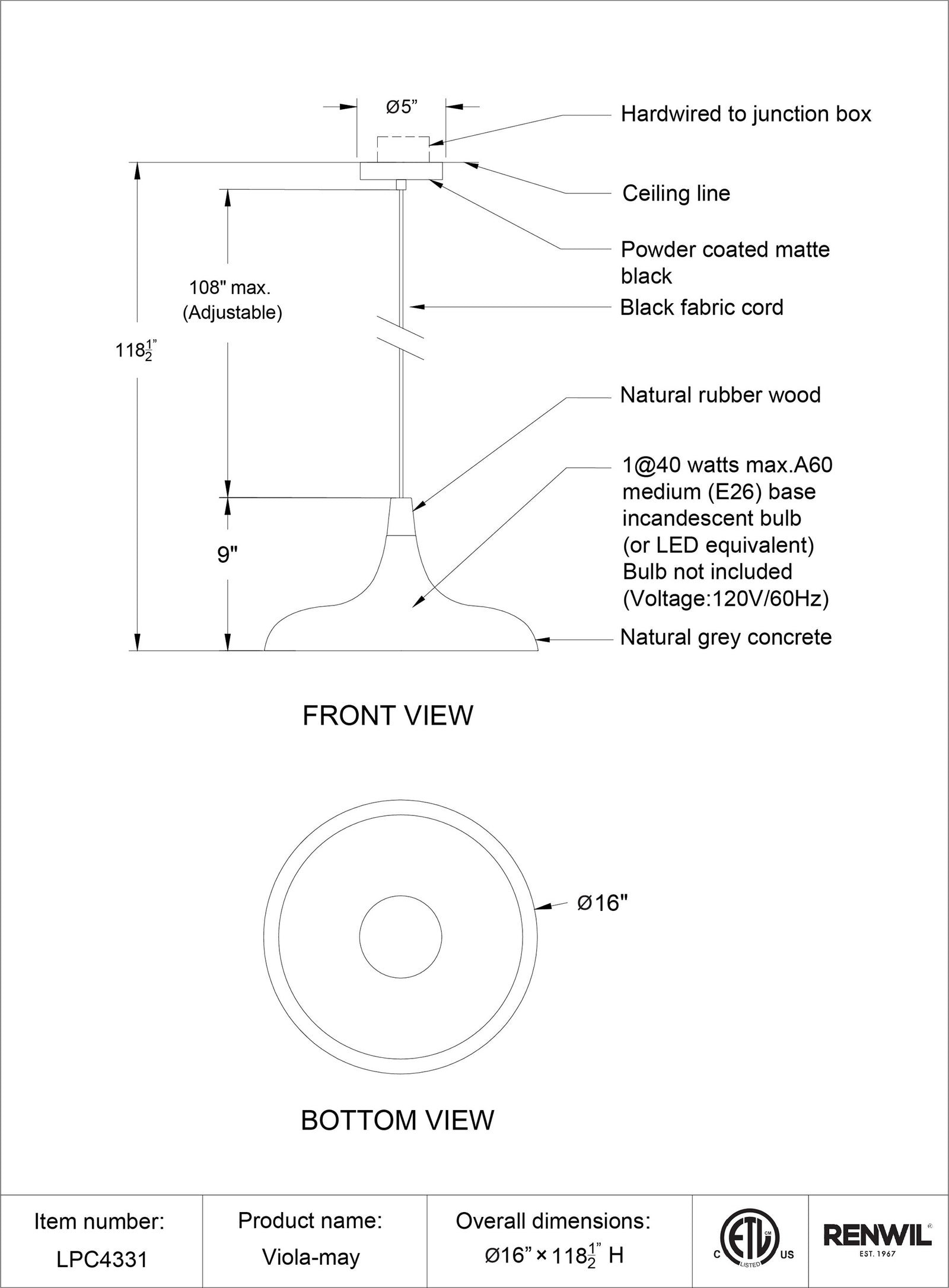Viola-May Pendant Light