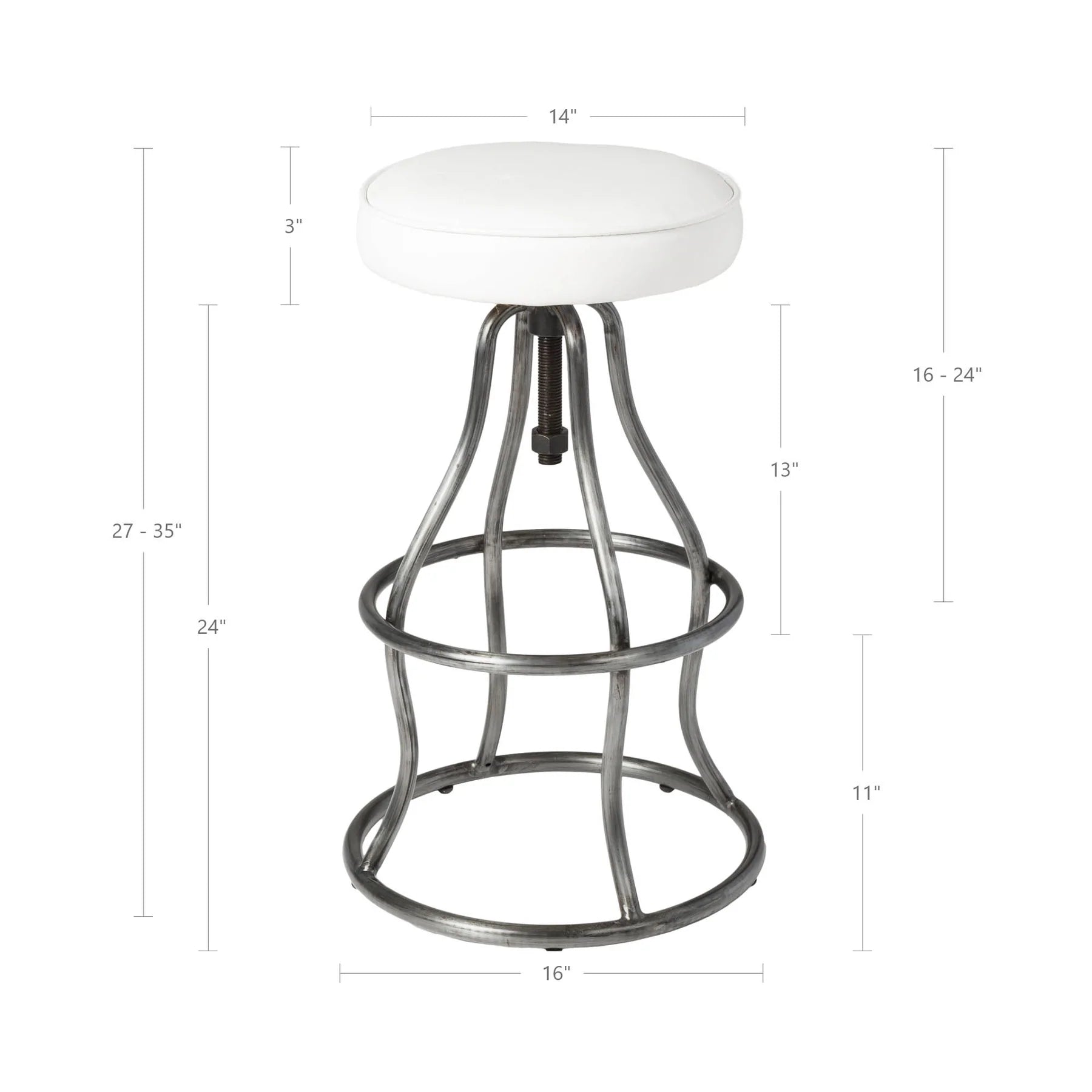 Bowie Counter/Bar Stool White Leather