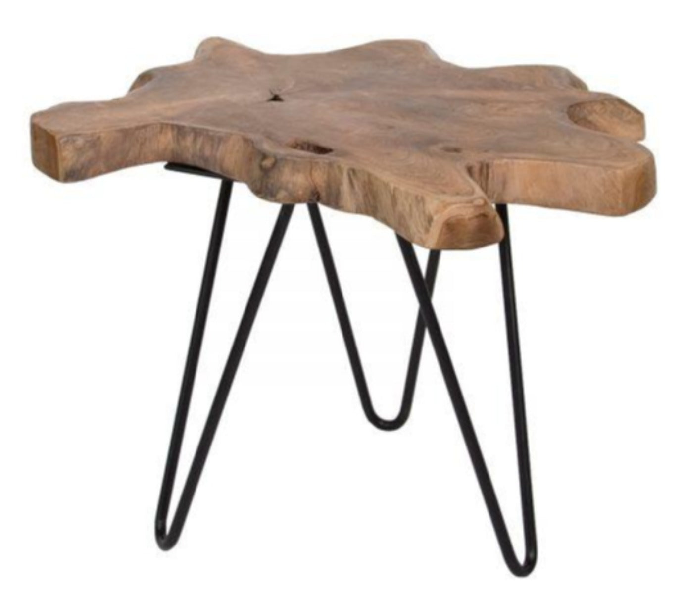 Natura Hairpin Nesting Teak Live Edge Table Large